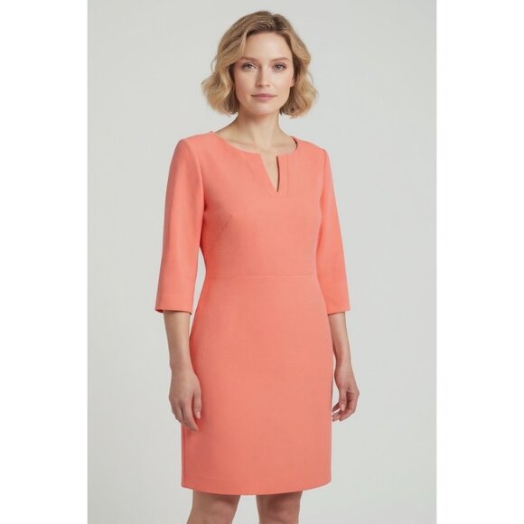 NWT Adrianna Papell Melon Crepe Sheath Dress – Women’s Size 8 - Picture 1 of 6